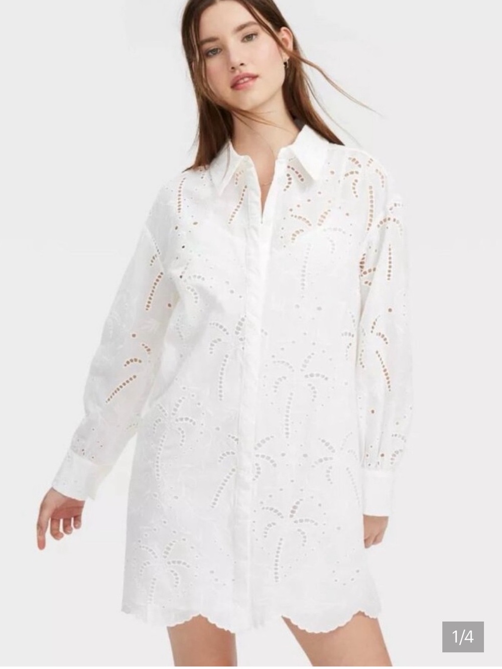 Roller Rabbit x Target White Palm Eyelet Shirt Dress